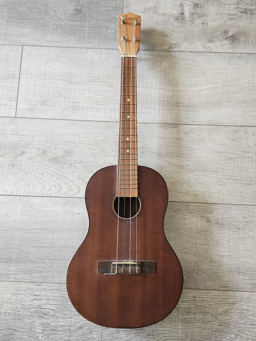 Vintage 1960/1970 Conrad Baritone Ukulele 30” Wood Acoustic Minor Saddle Chip